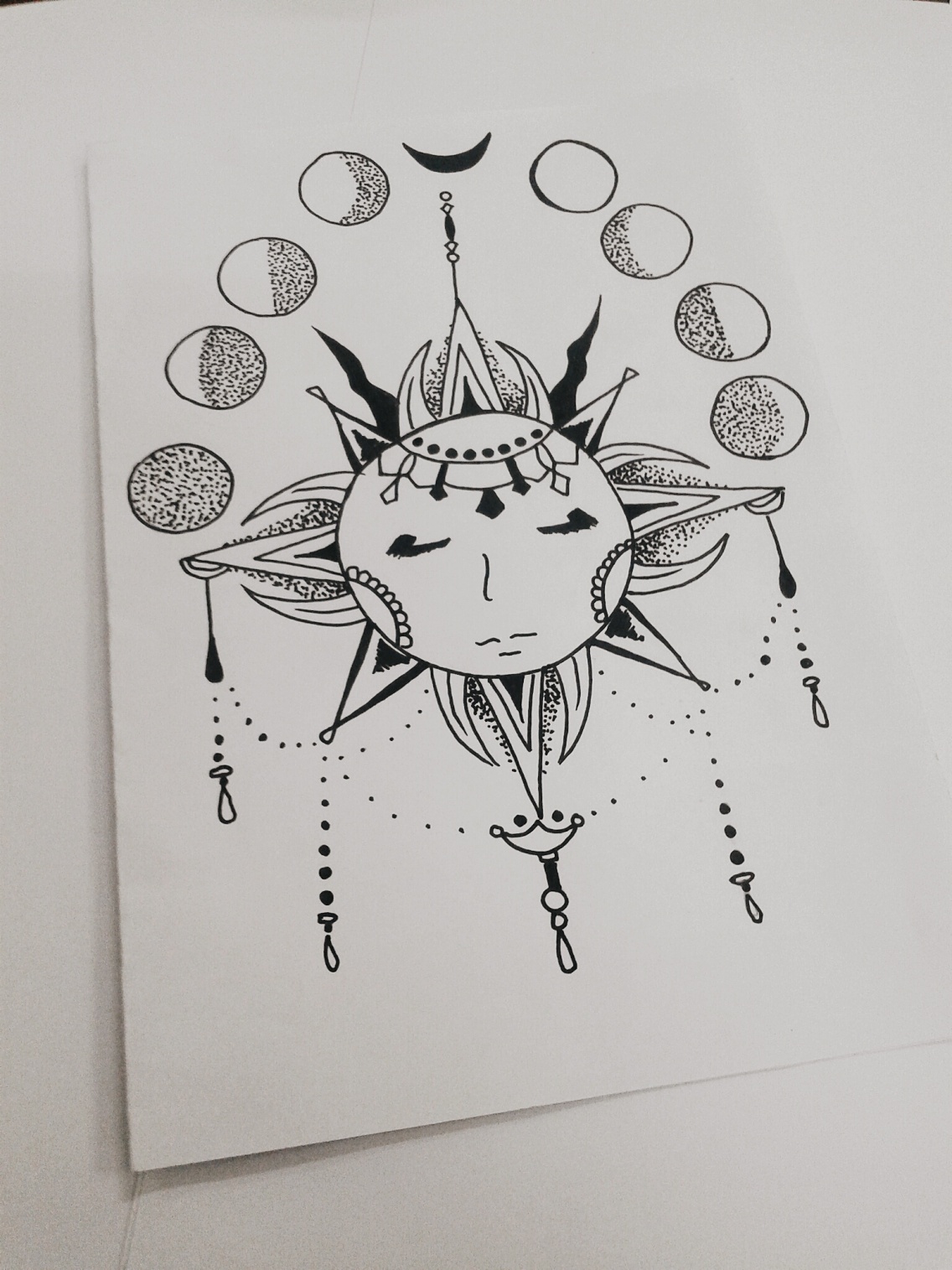 Aesthetic Drawing Sun Moon Moonphase Vsco Sad Grunge.
